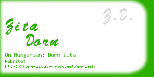 zita dorn business card